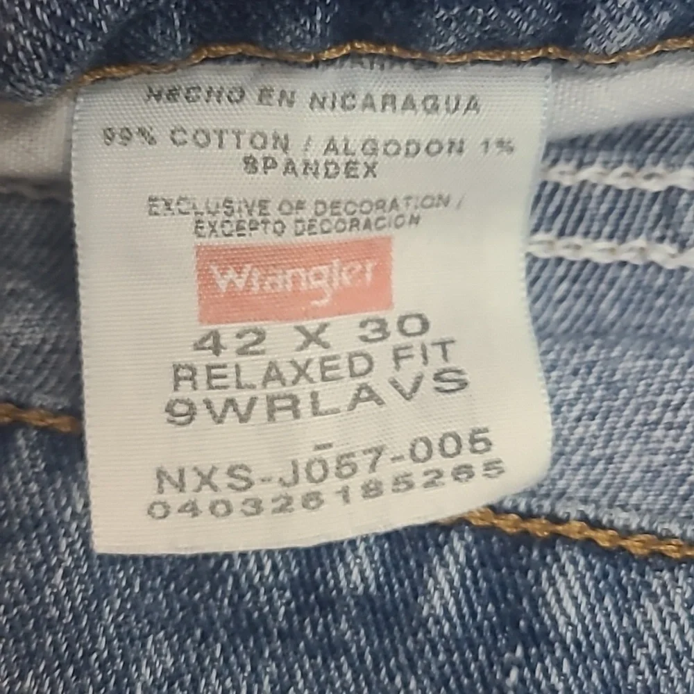 2 Wrangler‎ Men's Straight Blue Jeans Size 42X30
